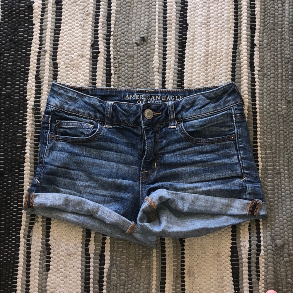 American Eagle dark wash jean shorts